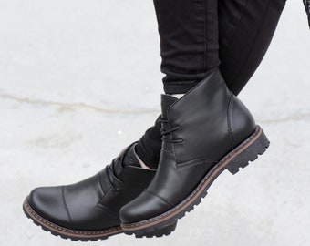 Women black Desert boots, chukka boots, black ankle boots