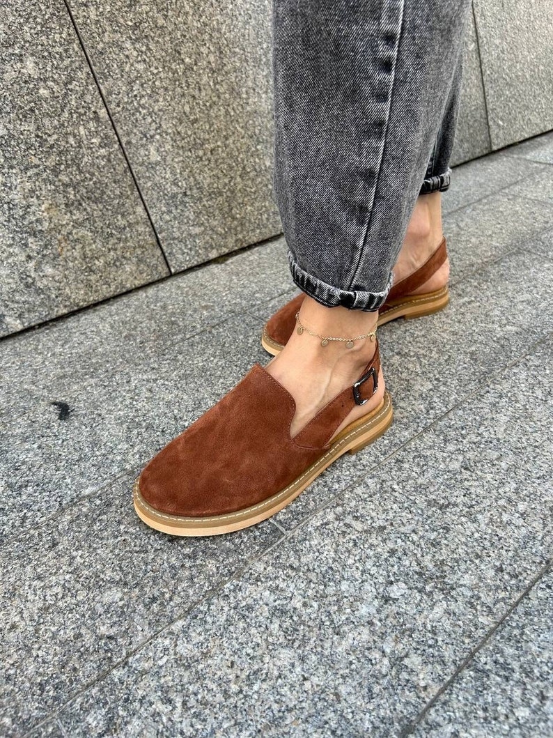 brown suede clogs, women suede sandals