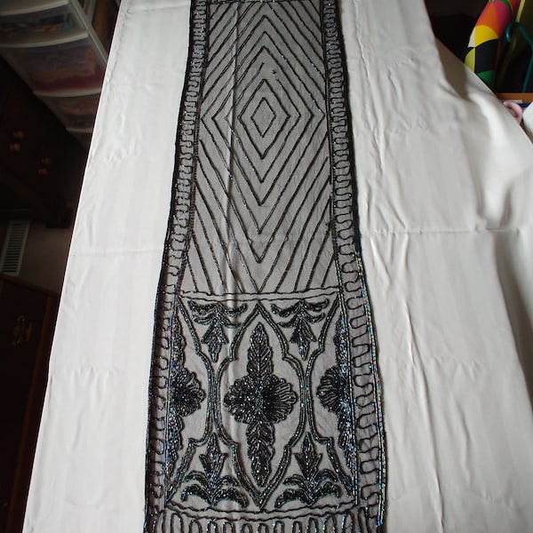 Long Beaded Scarf or Dresser Runner