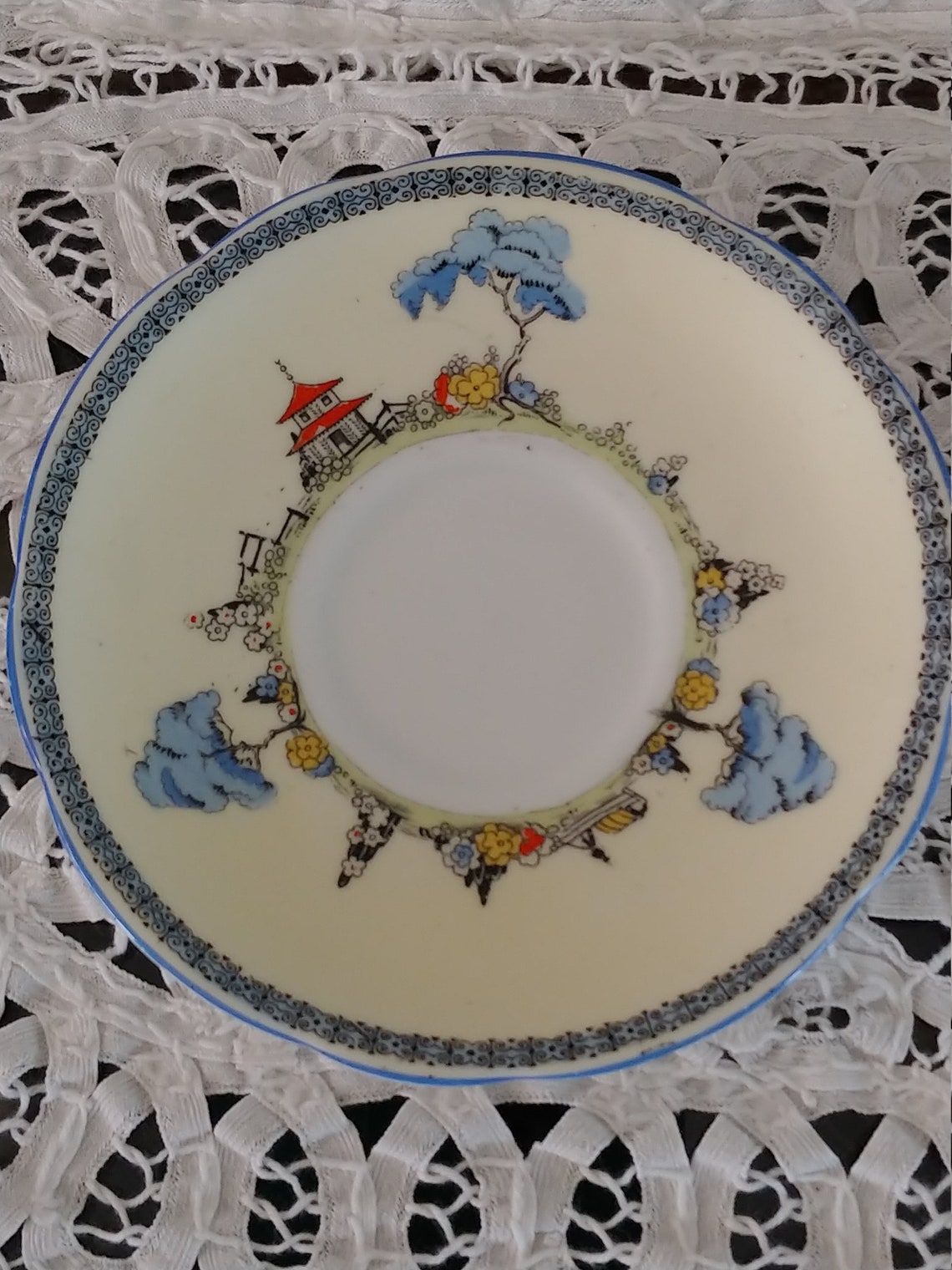 Antique Paragon Vellum China Teacup and Saucer. Hand painted. Etsy