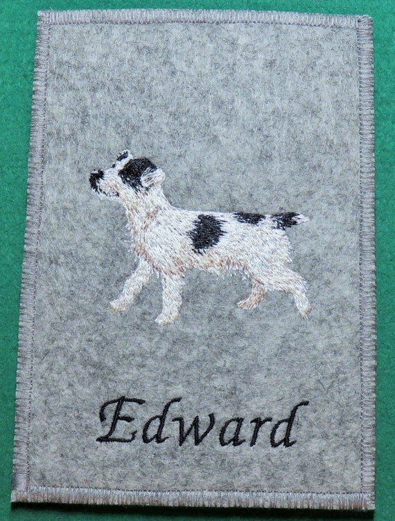 Jack Russell Terrier Realistic Name Individually Embroidered Cover For Eu Pet Card Vaccination Passport Cover Vaccination Dog Color Picker