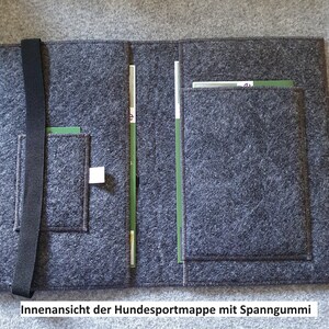 Dackel mit Krone, Filzmappe für den Hunde Impfpass, für Hundesport, Testatheft, Rally Obedience, Größe A6_A5_A4, viele Farben / Ausführungen Bild 8