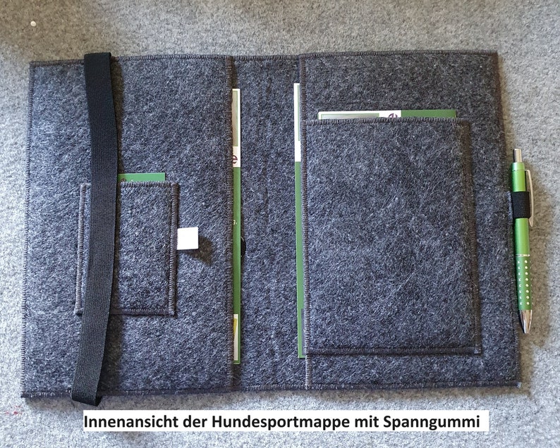 Dackel mit Krone, Filzmappe für den Hunde Impfpass, für Hundesport, Testatheft, Rally Obedience, Größe A6_A5_A4, viele Farben / Ausführungen Bild 8