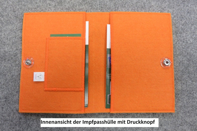 Dackel mit Krone, Filzmappe für den Hunde Impfpass, für Hundesport, Testatheft, Rally Obedience, Größe A6_A5_A4, viele Farben / Ausführungen Bild 6