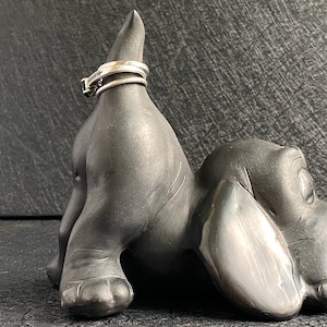 Zapotec Barro Negro Dog - Ring Holder Hound Dog - Oaxaca Black Clay Perro - Oaxaca Pottery - Ceramic -  Birthday Gift - Gift - Handmade