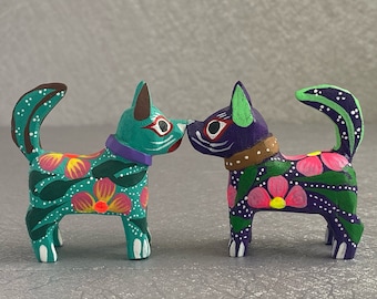 Miniature Zapotec Alebrije French Bulldog - Oaxaca Sculpture Frenchie