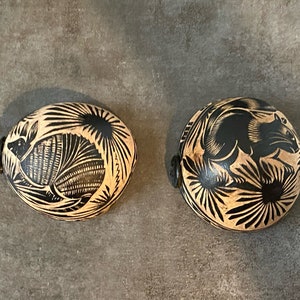 Zapotec Carved Gourd Jícara - Mi Bautizo - Oaxaca My Baptism Cup  - Mexican Copita Bautizo - Carved Gourd Bowl with stand