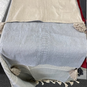 Woven Mexican Tapestry - Zapotec Wall Hanging - Indigenous Oaxaca Reversible Weaving - Neutral Table Runner  - Luxurious Foot Runner - 47x24