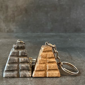 Monte Alban Stone Carved Keychain - Oaxaca Zapotec Keychain - Oaxaca Keychain