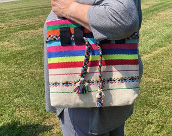 Zapotec Bag - Colorful Hand-Woven Purse - Mexican Shoulder Bag - Oaxaca Weaving - Shopping Bag - Tote Bag - Eco-Friendly Purse