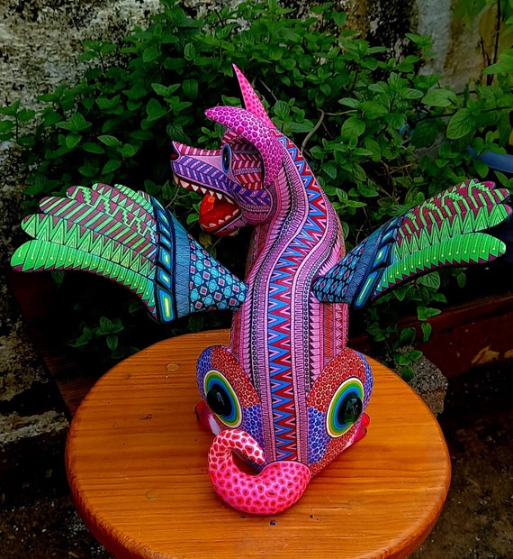 Zapotec Xoloitzcuintli Alebrije by Jesus Morales - Winged
