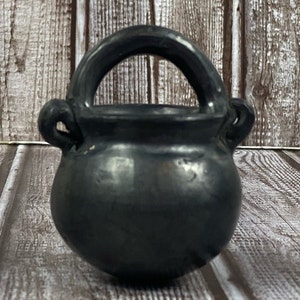 Zapotec Barro Negro Novelty Cauldron - Oaxaca Black Clay Christmas Tree Ornament - Oaxaca Pottery - Ceramic -  Witchy Gift