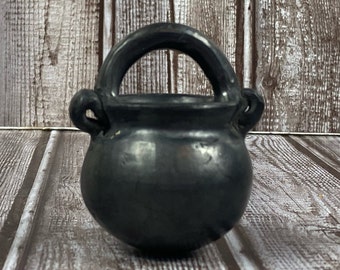 Zapotec Barro Negro Novelty Cauldron - Oaxaca Black Clay Christmas Tree Ornament - Oaxaca Pottery - Ceramic -  Witchy Gift
