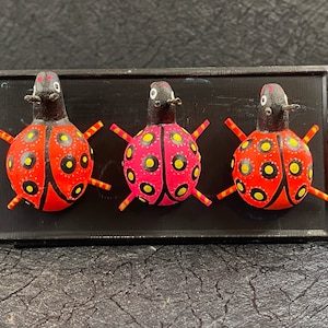 Alebrije Ladybug Magnet - Zapotec Hand Carved Magnet - Oaxaca Carving - Folklore - Folk Art - Native Carving from San Martin Tilcajete