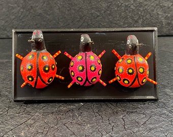 Alebrije Ladybug Magnet: Hand-Carved Oaxaca Folk Art