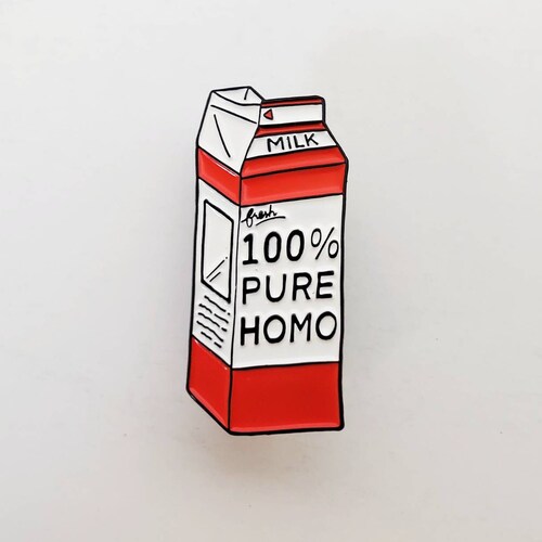 Homo milk pin - LGBTQ enamel pin, Gay pin, Queer enamel pin, pride pin, LGBT pin, queer pin