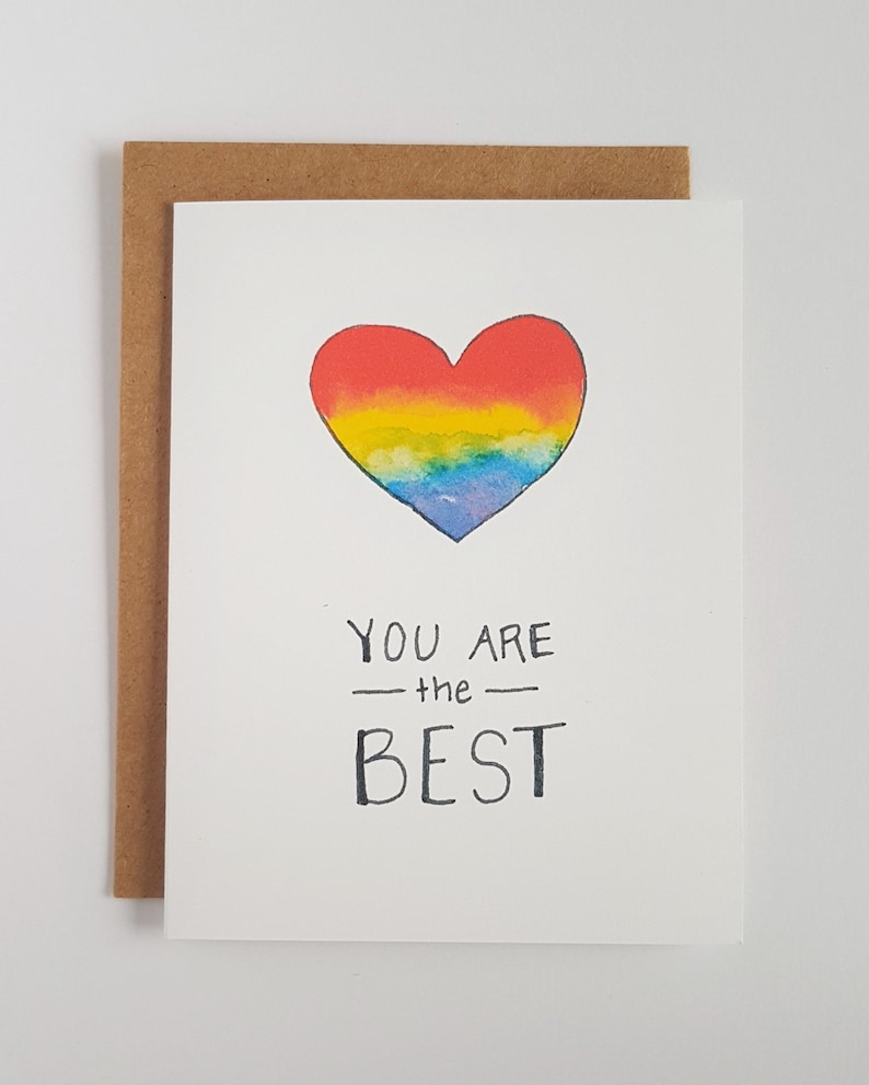 Cute LGBT Cards Rainbow Pride Cards You Are The Best Card