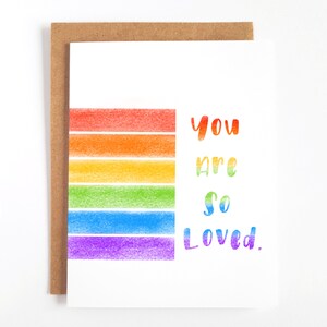 So geliebt Regenbogen-Karte - Niedliche LGBT-Liebeskarten, Gay-Valentinskarten