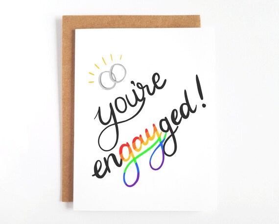 You/'re Getting Married Trans Wedding Card Cute Trans Engagement Cards Trans Wedding Cards Queer Engagement Cards Gay Wedding Cards