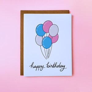 Happy Birthday Trans Ballons - Süße Trans Geburtstagskarten, Süße Gay Geburtstagskarten, LGBTQ Geburtstagskarten