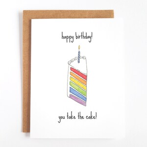 You Take The Cake! - Cute LGBTQ Birthday Cards, Queer Birthday Cards, Cute Gay Birthday Cards
