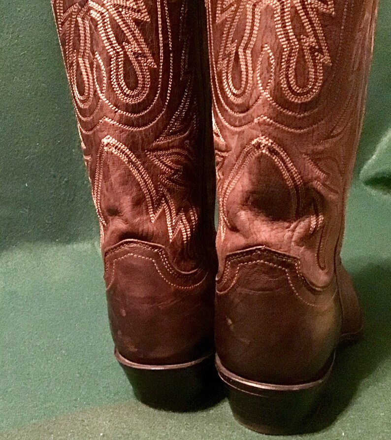Lucchese 1883 Chocolate Western Women\u2019s Leather Boots N4554 Size 7B