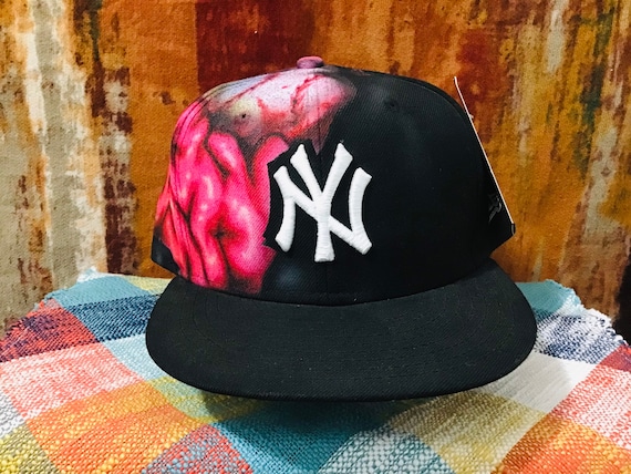 New Era 59fifty Brains - Rare Custom Paint Spray 7-5/8 Baseball Cap New Yankees York Etsy