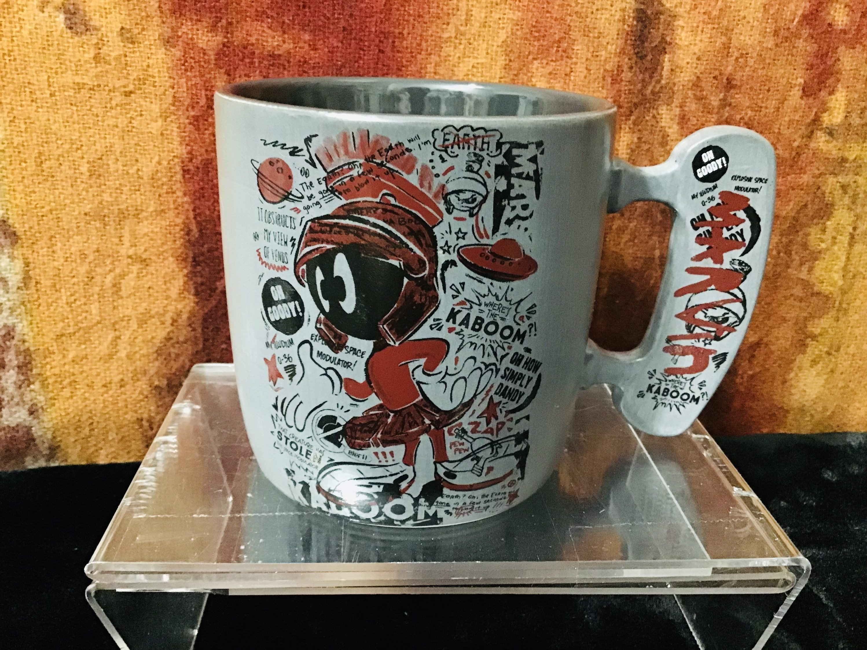 Six Flags Warner Bros Marvin the Martian Graffiti Mug Cup Ultra