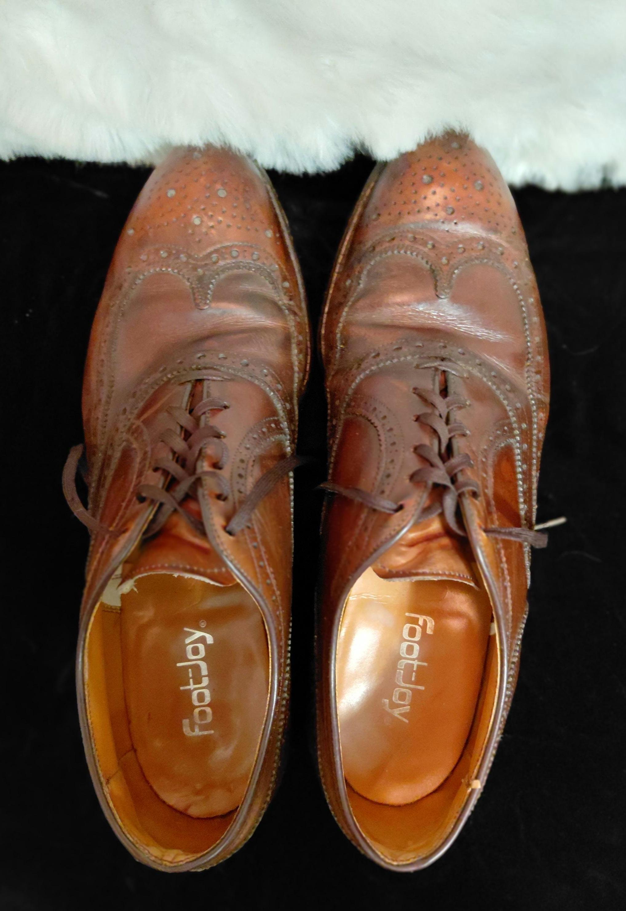 Vintage Footjoy Classic Brown Leather Wingtip Oxford Dress Shoes