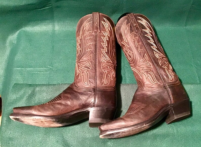 Lucchese 1883 Chocolate Western Women\u2019s Leather Boots N4554 Size 7B