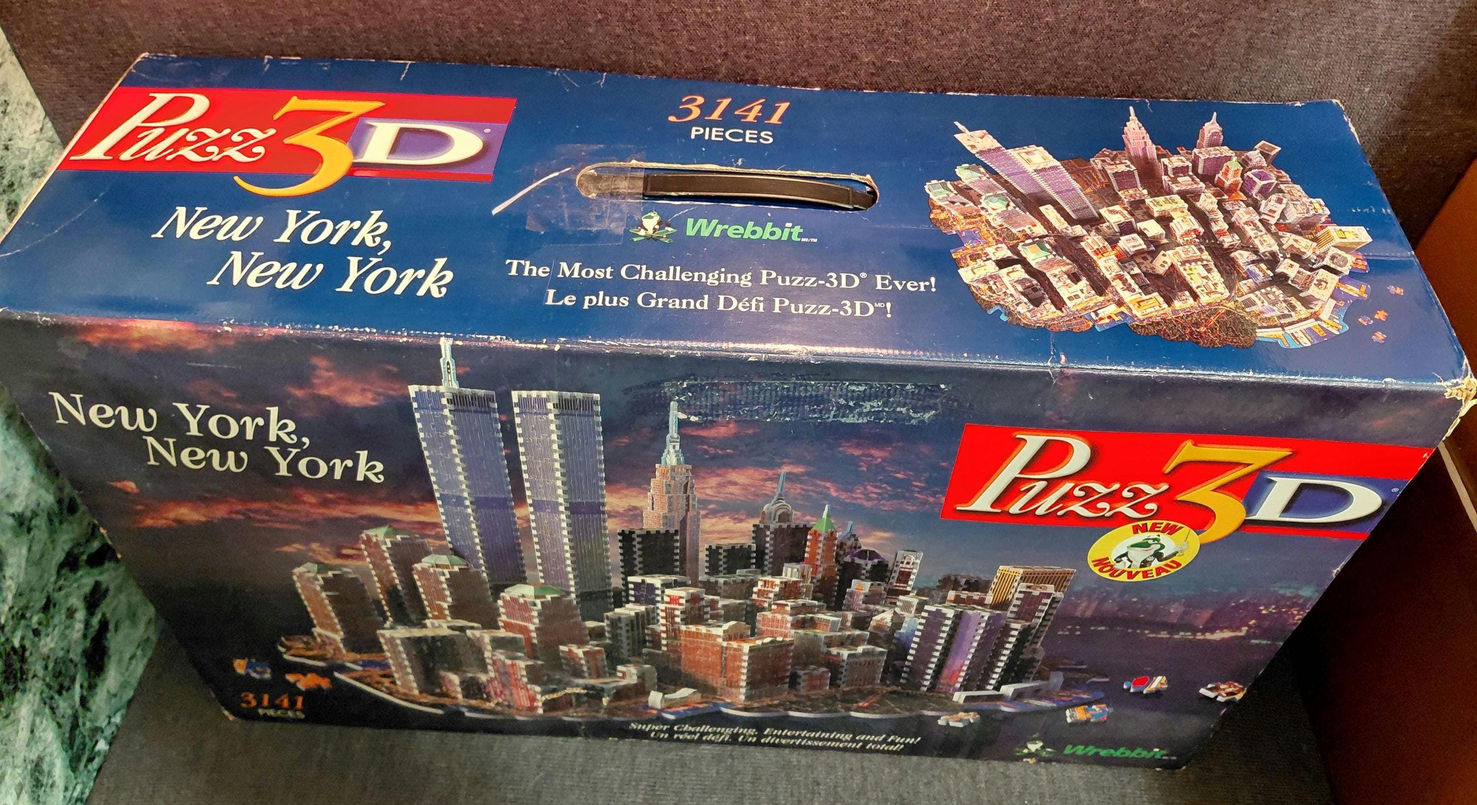 Vintage 1997 Wrebbit Puzz 3D New York New York 3141 Pieces Puzzle