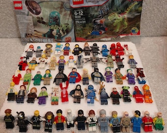 Lot of Lego Mini Figures + Weapons From Star Wars, Ninjago, Marvel Super Heroes