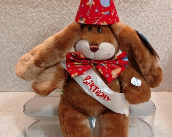 Build-A-Bear Beary Limited Edition Lil’ Floppy Bunny Dark Brown Stuffed Plush Toy (Retired)