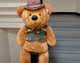 Yellowstone National Park Junior Ranger 37" Teddy Bear Stuffed Plush w/ Pins NWT