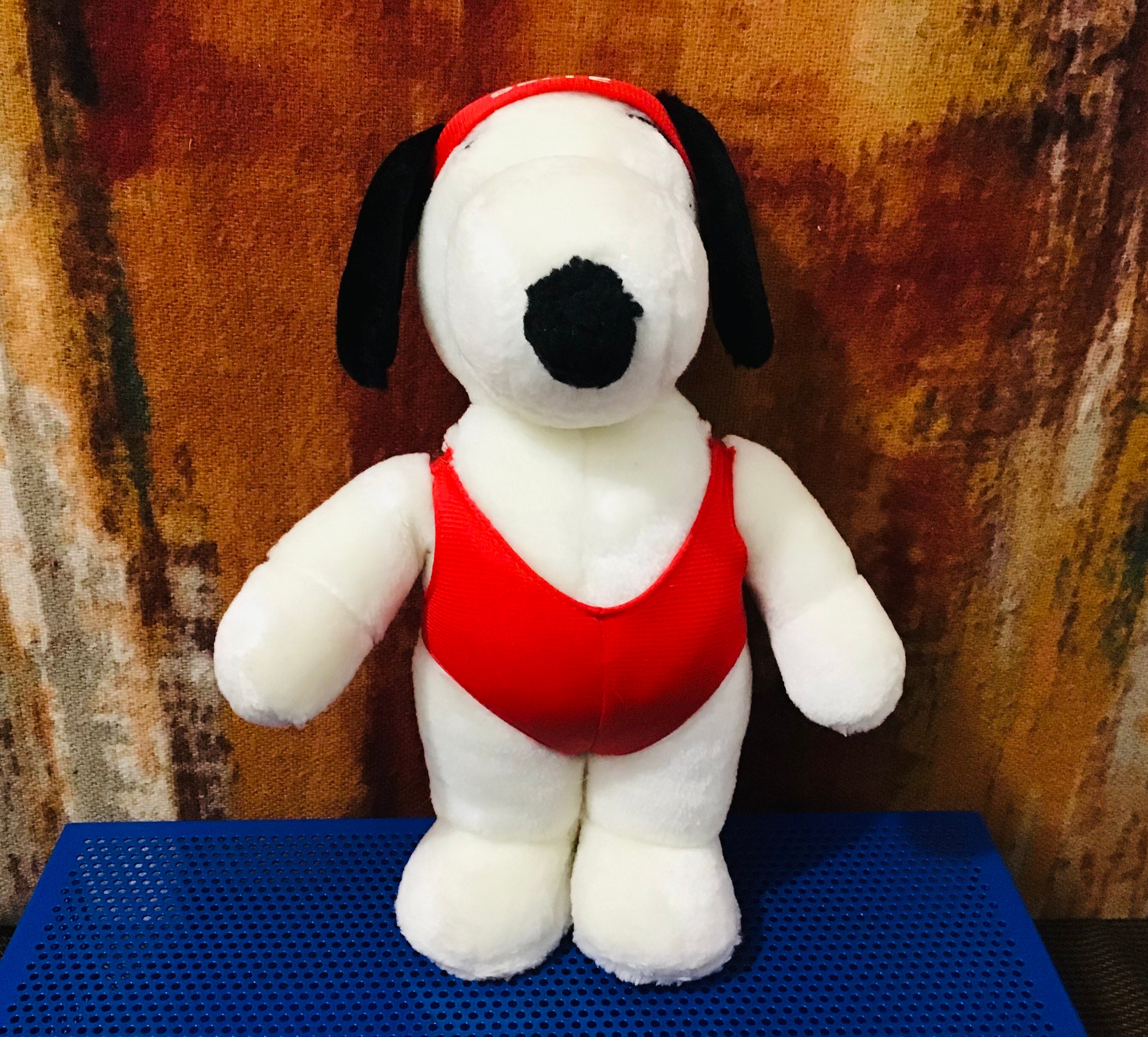 Perro de peluche UNITED FEATURE Peanuts Snoopy blanco negro vintage 1968 30  cm