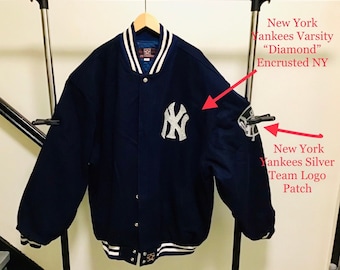 JH Design New York Yankees Wool Varsity Jacket w/ Leather Lettering 6XL Rare