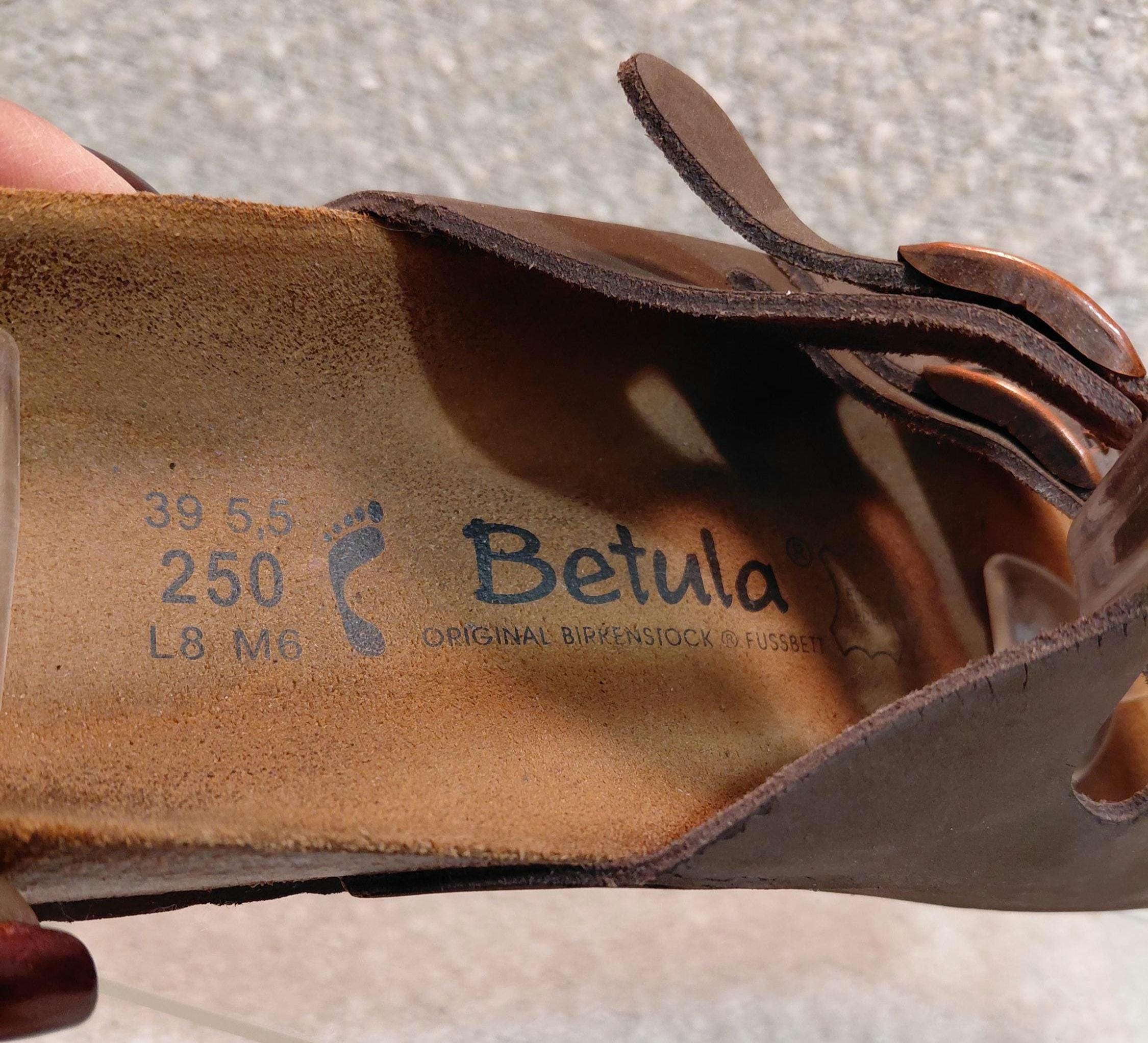 Betula Birkenstock Brown/Tan Suede Double Strap Sandals Sz 41 (M 8/8.5W 10/10.5) Betula products for sale | eBay main image 2