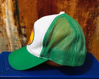 Vintage Bass Pro Shops Green White Yellow Red Mesh Snapback