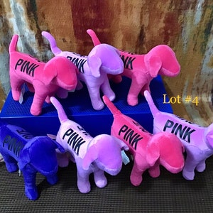 Victoria’s Secret Plush Mini Colorful Velor Plush Dogs Lot #4