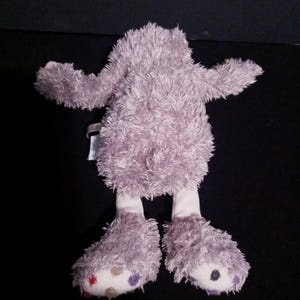 Moulin Roty Les Zazous Boubou The Sloth 12” Gray Soft Plush Toy w/Textured Dots image 2