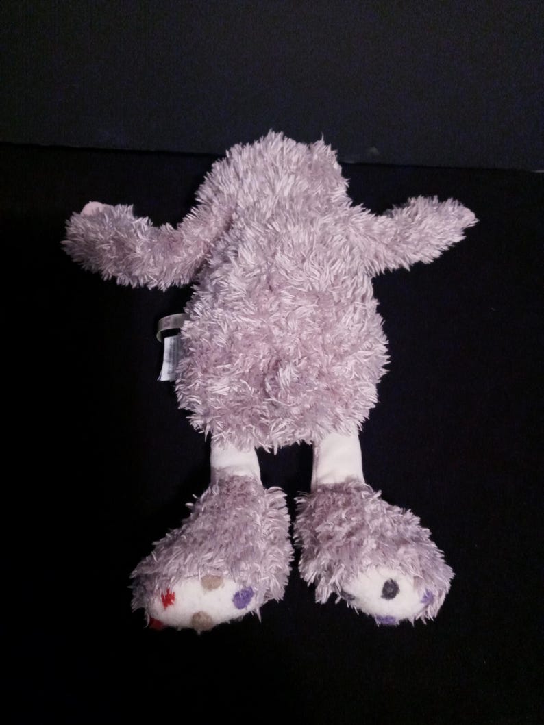 Moulin Roty Les Zazous Boubou The Sloth 12” Gray Soft Plush Toy w/Textured Dots image 2