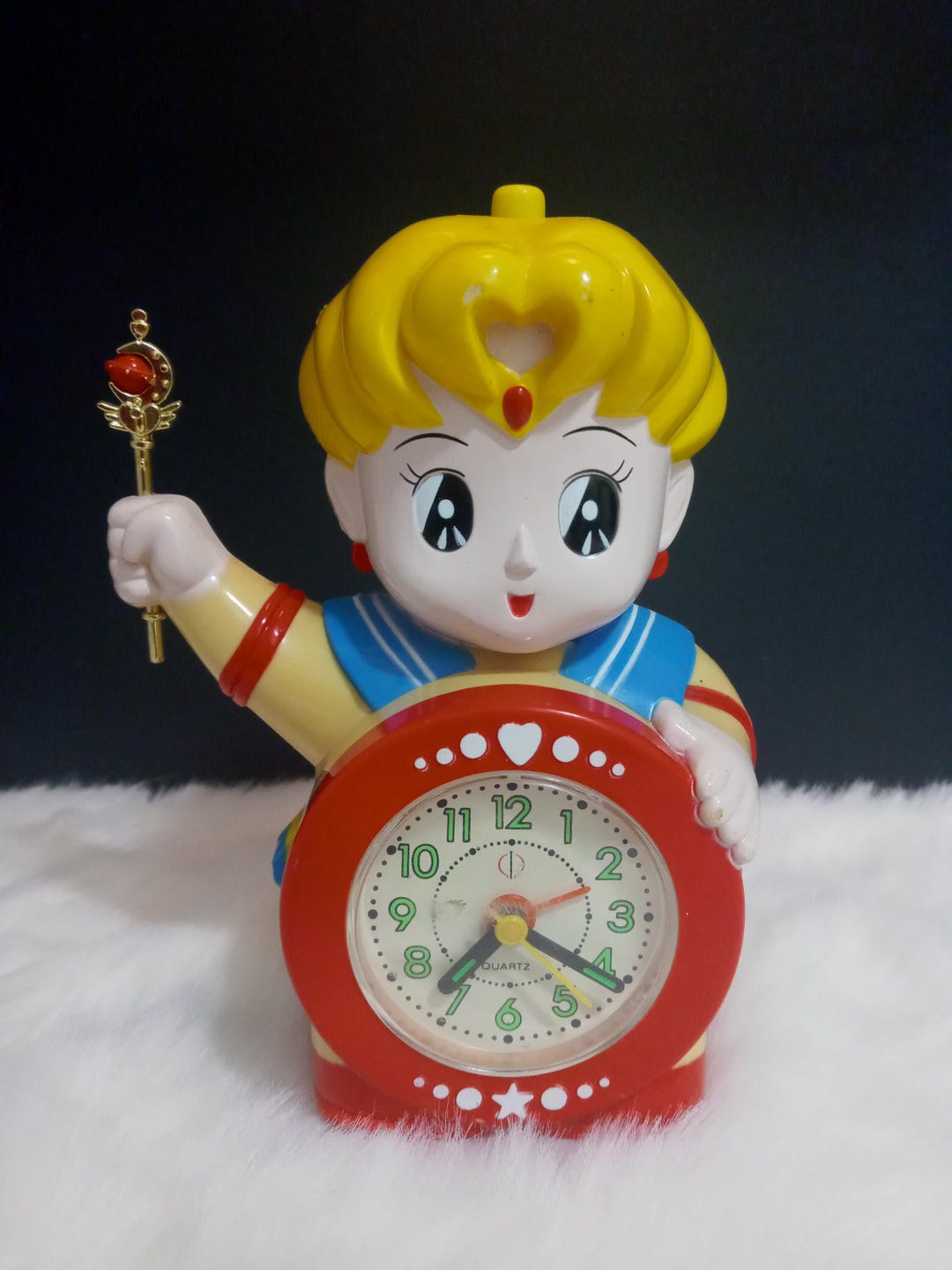 Vintage Quartz Sailor Moon Alarm Clock Tested & Working MISSING HAIR ...