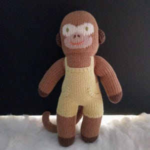 Yoyo The Monkey Wearing Overalls Peruvian Style Knit 12&quot; Blabla Plush HTF