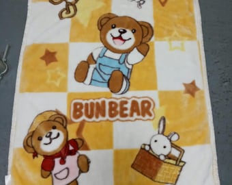 Vintage Bun Bear & Friends 56"x40" Fleece Baby Blanket Baby