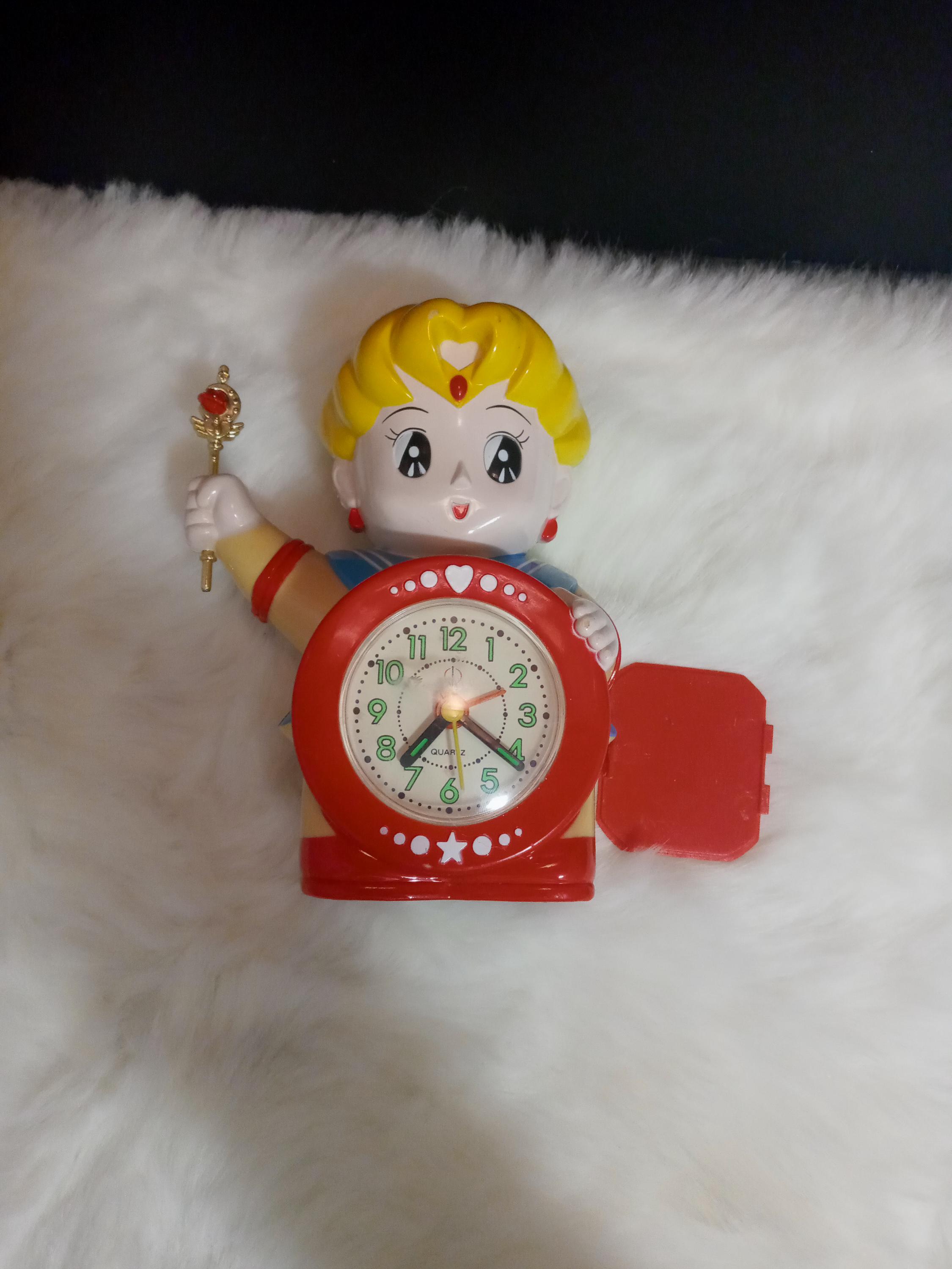 Vintage Quartz Sailor Moon Alarm Clock Tested & Working MISSING HAIR ...