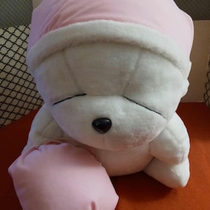 Jumbo White Mashimaro Anime 26&quot; Rabbit Pink  Hat Plush Stuffed Toy