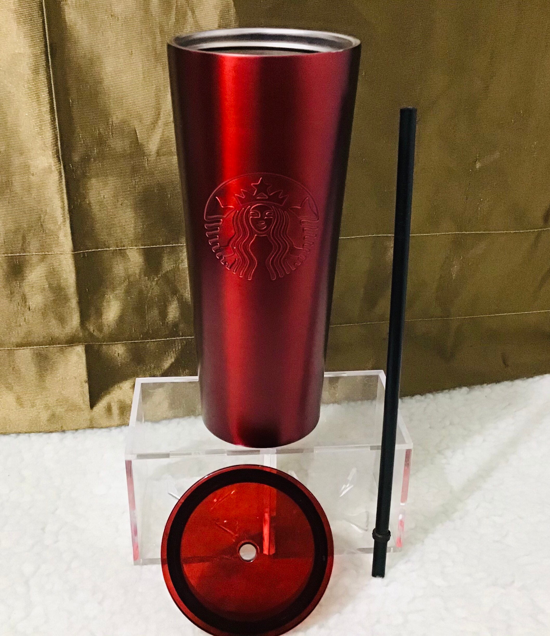 Starbucks Travel Tumbler Cup Matte Metal Stainless Steel Red Etsy