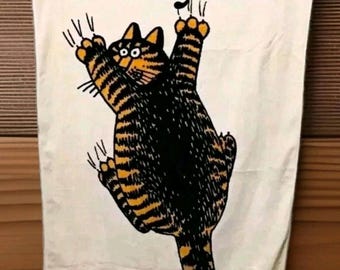 B Kliban Crazy Cat  Pool Beach Bath Outdoor Towel Rare