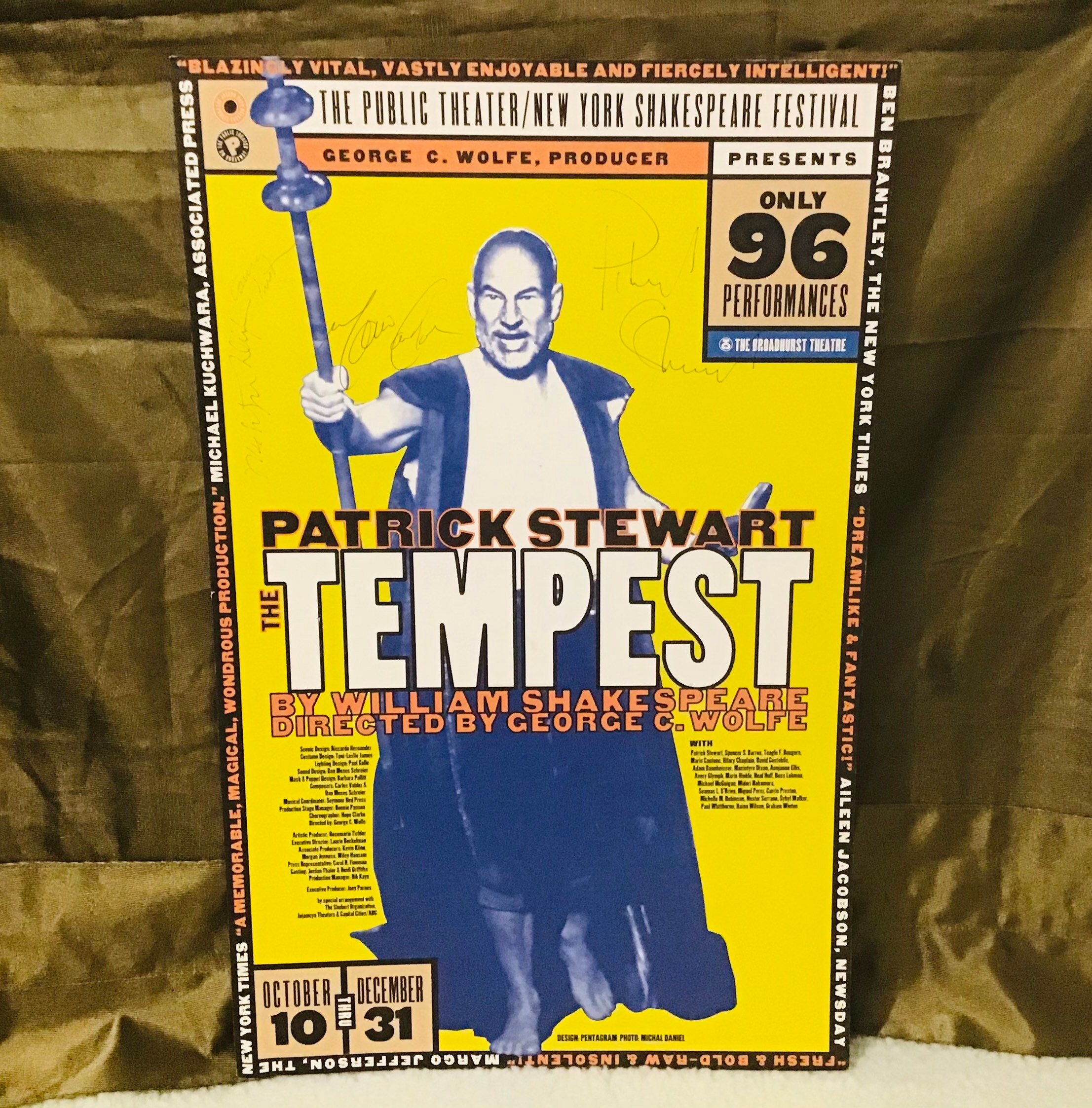 Vintage the Public Theatre New York Shakespeare Festival Signed