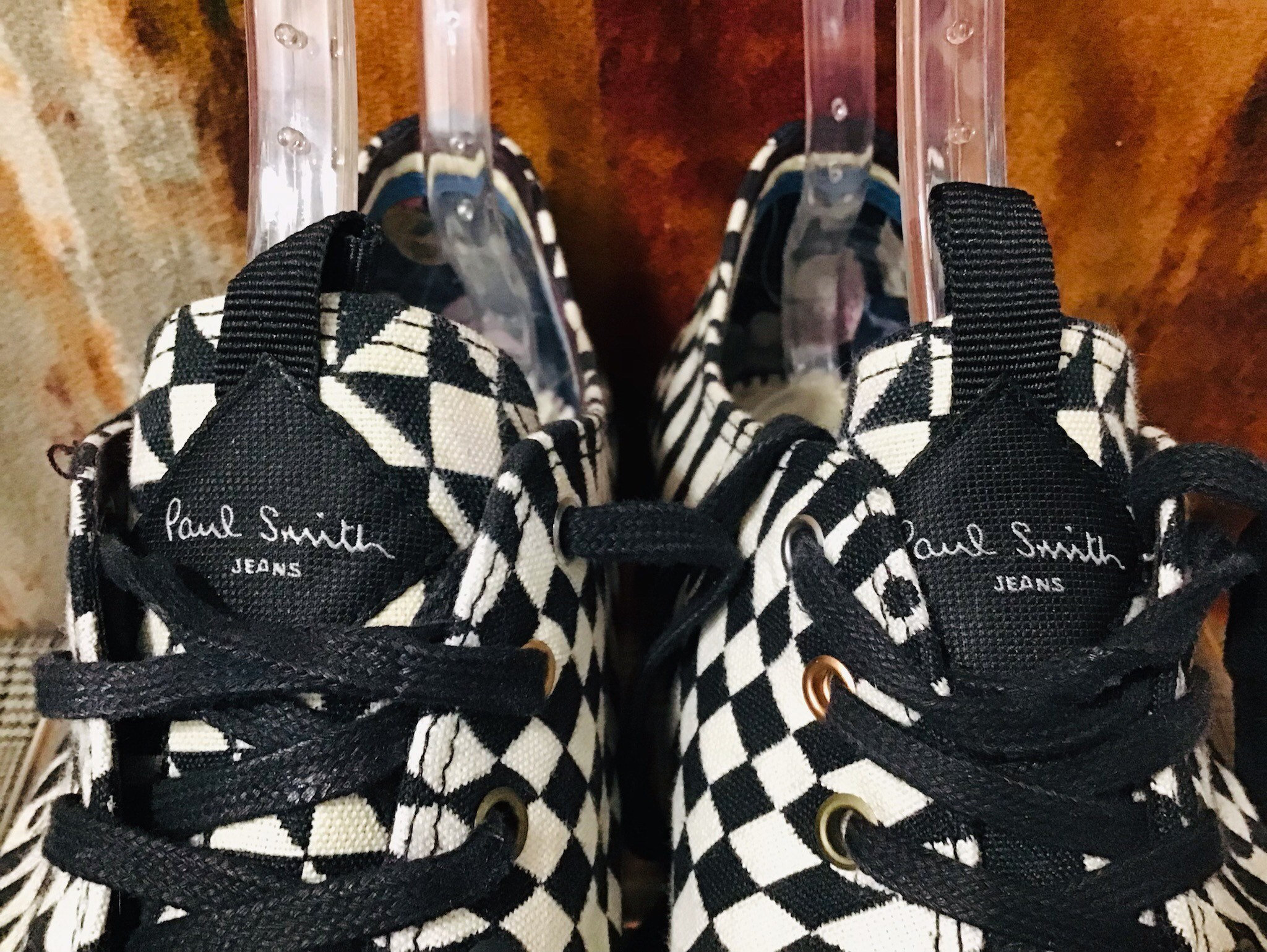 Paul Smith Liber White Black white Checkered Shoes Size UK 11 US